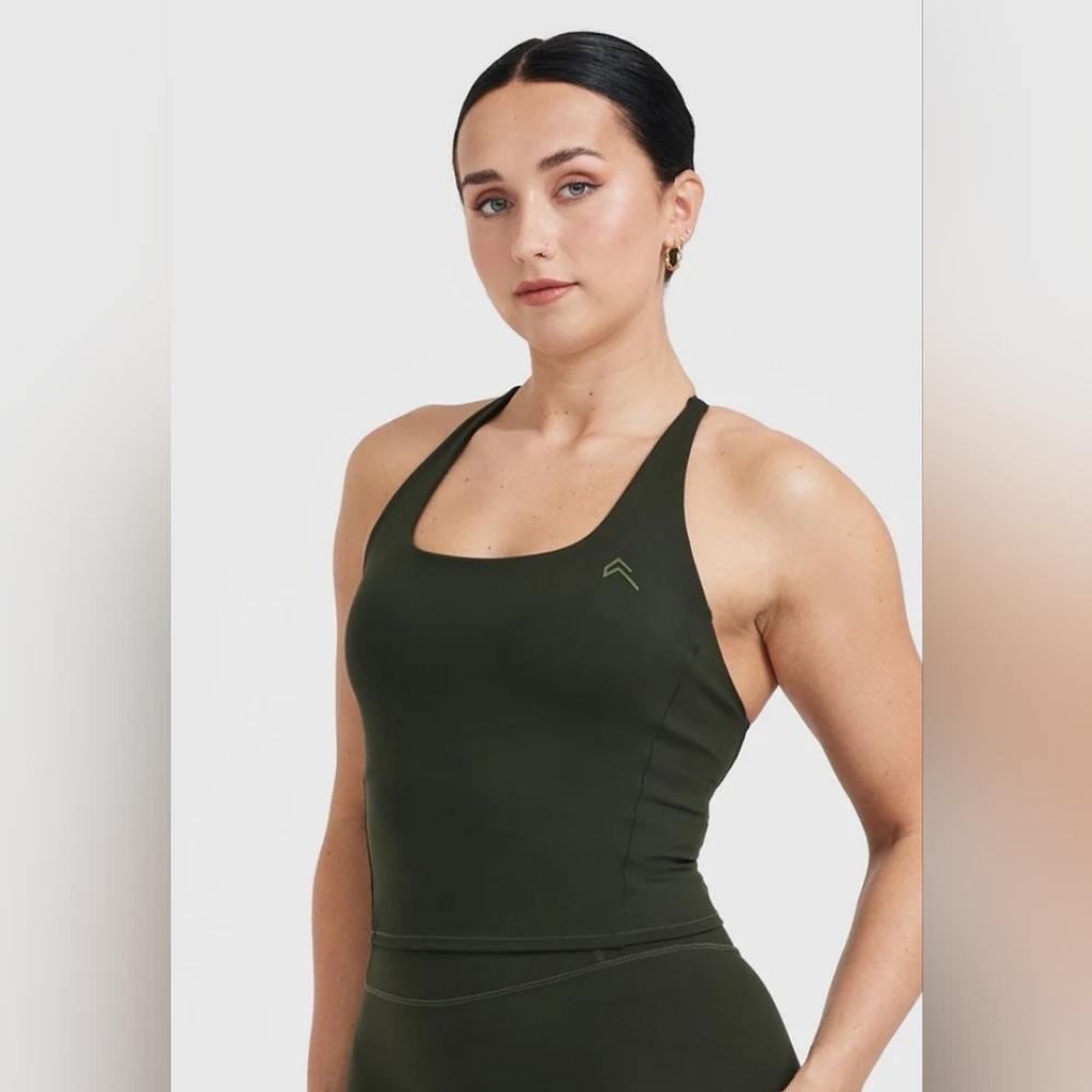 Oner Active- TIMELESS SQUARE NECK MID VEST - khaki small